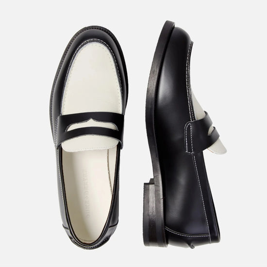 DUKE AND DEXTER Black and White Penny Loafer – productbeeld 4