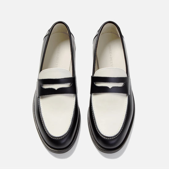 DUKE AND DEXTER Black and White Penny Loafer – productbeeld 5
