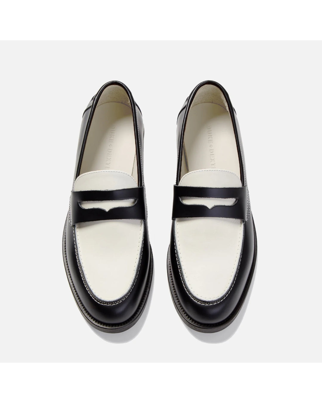 DUKE AND DEXTER Black and White Penny Loafer – productbeeld 5