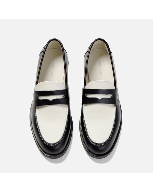 DUKE AND DEXTER Black and White Penny Loafer – productbeeld 5