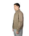 Green Brown Soil Alcamo Button Closure Bomber Jacket