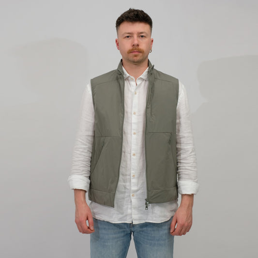 DUNO Moss Green Grey Arlo Stretch Tech Bodywarmer – productbeeld 2