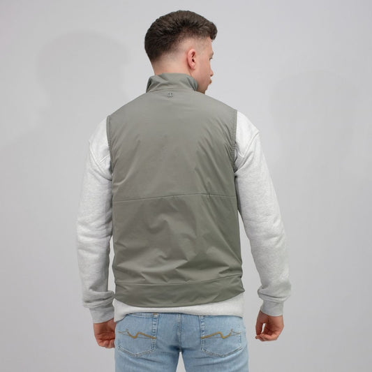 DUNO Moss Green Grey Arlo Stretch Tech Bodywarmer – productbeeld 4