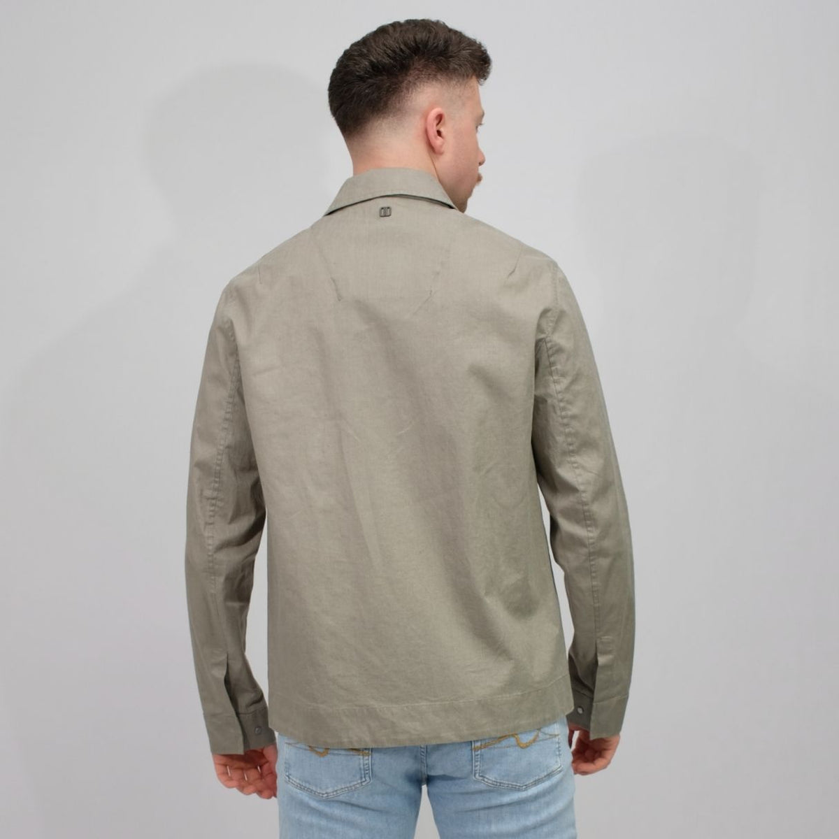DUNO Elios Waterproof Linen Shirt Jacket Moss Green – productbeeld 2