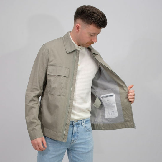 DUNO Elios Waterproof Linen Shirt Jacket Moss Green – productbeeld 4