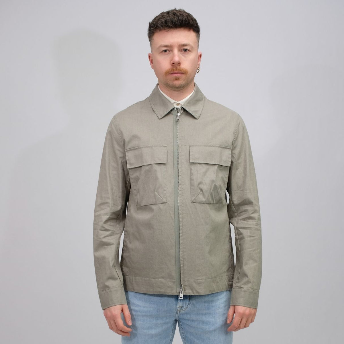 DUNO Elios Waterproof Linen Shirt Jacket Moss Green – productbeeld 5