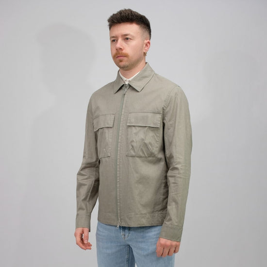 DUNO Elios Waterproof Linen Shirt Jacket Moss Green – productbeeld 6