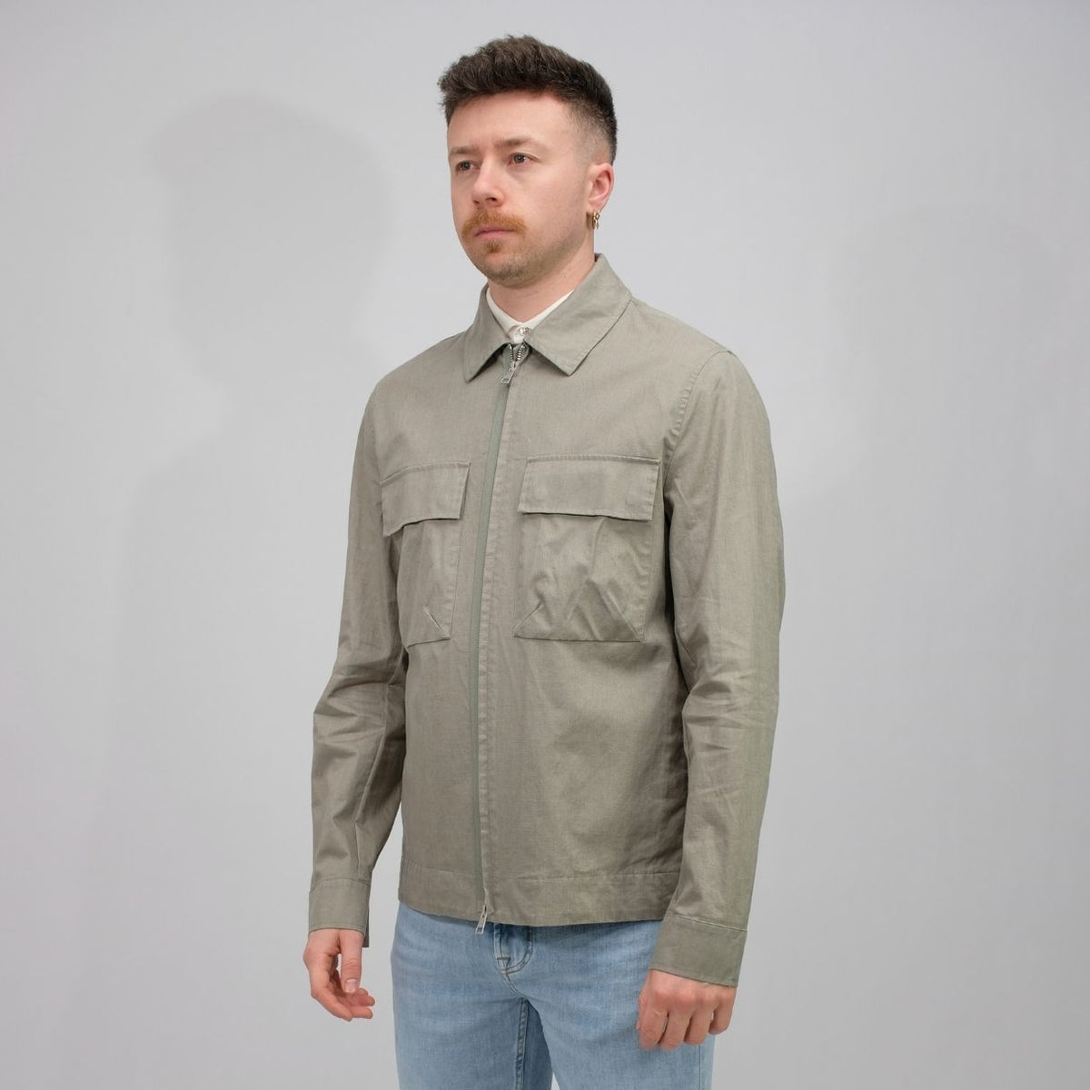 DUNO Elios Waterproof Linen Shirt Jacket Moss Green – productbeeld 6
