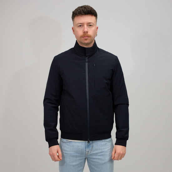 DUNO Navy River Bi-stretch Tech Reversible Jacket Navy – vooraanzicht