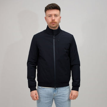 DUNO Navy River Bi-stretch Tech Reversible Jacket Navy – vooraanzicht