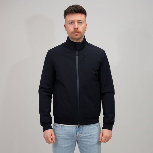 DUNO Navy River Bi-stretch Tech Reversible Jacket Navy – vooraanzicht