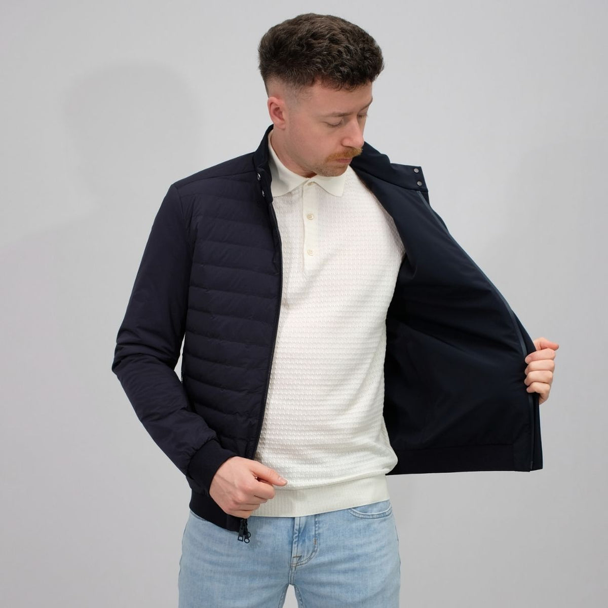 DUNO Navy River Bi-stretch Tech Reversible Jacket Navy – productbeeld 6