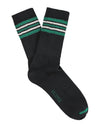 Escuyer 5 Stripes Crew Socks in zwart, groen en ecru – paar met strepen