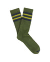 Escuyer 5 Stripes Crew Socks in khaki, blauw en geel – paar met strepen