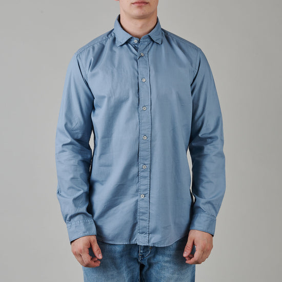 FIL NOIR Grey Blue Popeline Fil Noir – vooraanzicht
