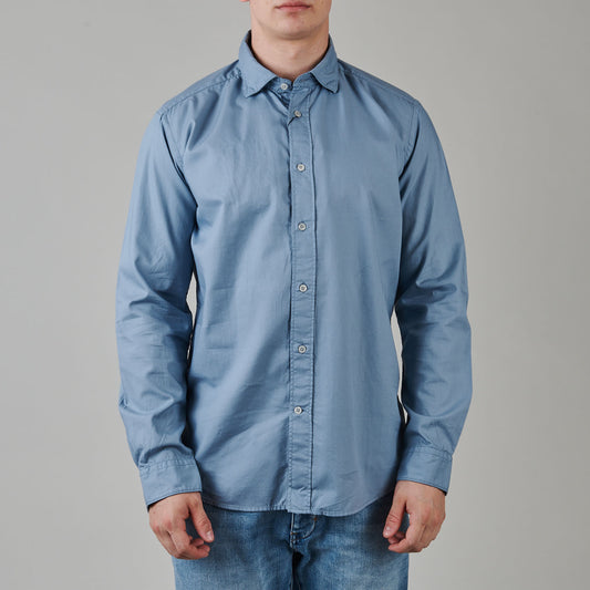 FIL NOIR Grey Blue Popeline Fil Noir – vooraanzicht