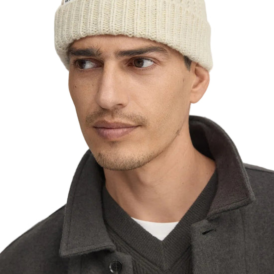 NN.07 Fisherman 6650 rib knit beanie Ivory - Checkpoint Mol