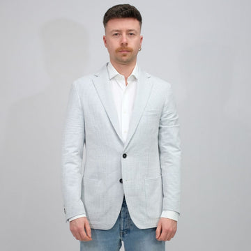 Fradi Blue White Seersucker Stretch Vest – vooraanzicht
