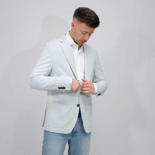 Fradi Blue White Seersucker Stretch Vest – productbeeld 5