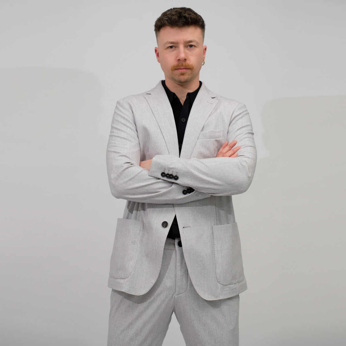 Fradi Grijs Stretch Woollook – vooraanzicht