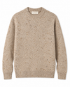 Galleria Roma beige mélange basketweave trui GC3ML WC7BD 060 – packshot met ronde hals en mandjesbreisel