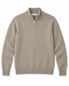 Galleria Roma beige quarterzip MZ3ML WC7R 910 Argento-Azteco met geribde opstaande kraag en wol-cashmerebreisel, packshot