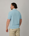 Galleria Roma Polvere knitted polo lichtblauw - detail