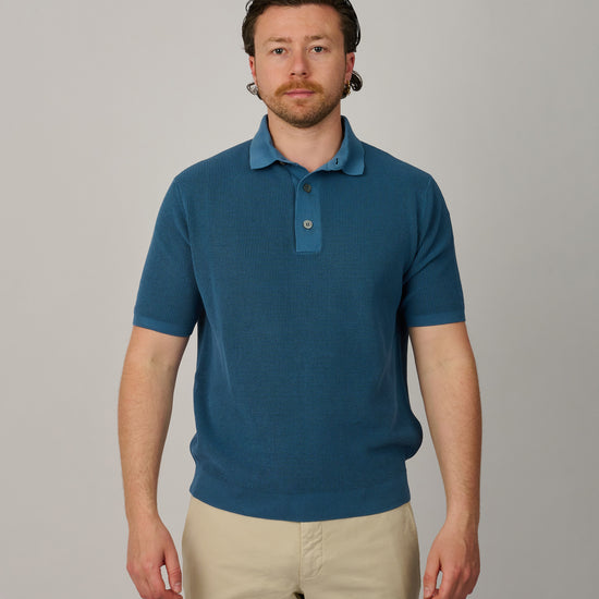 Galleria Roma Knitted Polo Avio - productfoto 1