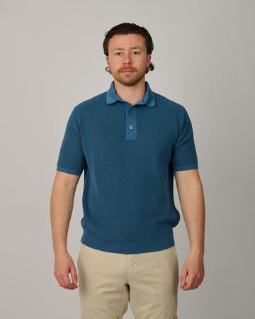 Galleria Roma Knitted Polo Avio - productfoto 1
