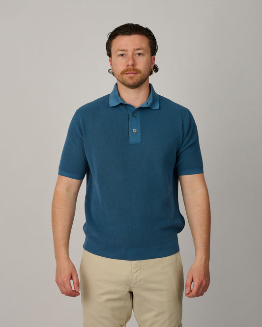 Galleria Roma Knitted Polo Avio - productfoto 1