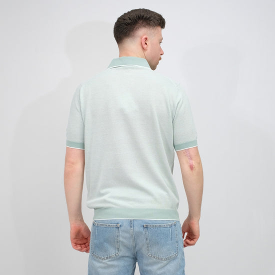 Galleria Roma Senecio Bianco Knitted Polo – productbeeld 3
