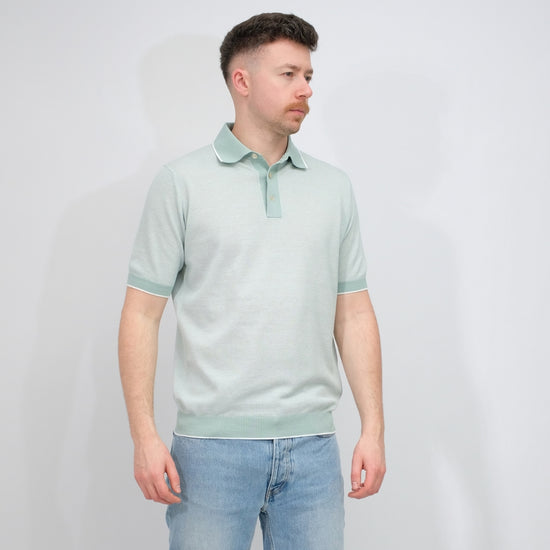 Galleria Roma Senecio Bianco Knitted Polo – productbeeld 4