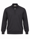 Galleria Roma Asfalto halfzip MZ1ML 960 in fijn donkergrijs merinobreisel met opstaande kraag, packshot