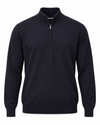 Galleria Roma navy Royal Merino-halfzip MZ1ML RM16R 890 met opstaande kraag en korte rits, packshot vooraanzicht
