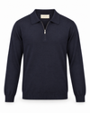 Galleria Roma navy ritspolo PZ1ML RM16R 890 in zeer fijn Royal Merino-breisel, packshot vooraanzicht