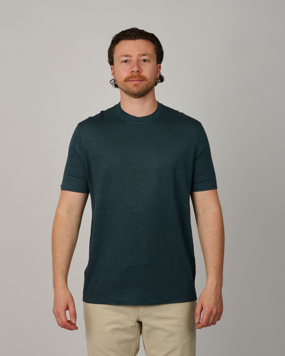 Galleria Roma Linen Stretch T-shirt Avorio - productfoto 1