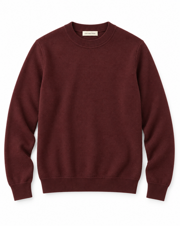 Galleria Roma Bordeaux crewneck GC1ML3A WC12F 380 met ronde ribhals en fijn korrelig wol-cashmerebreisel, packshot