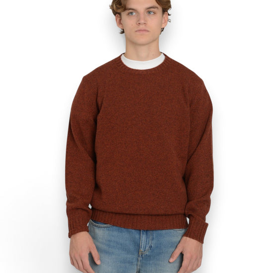 Galleria Roma Wool Cashmere Roundneck Pullover Mattone gedragen door Alexander — vooraanzicht