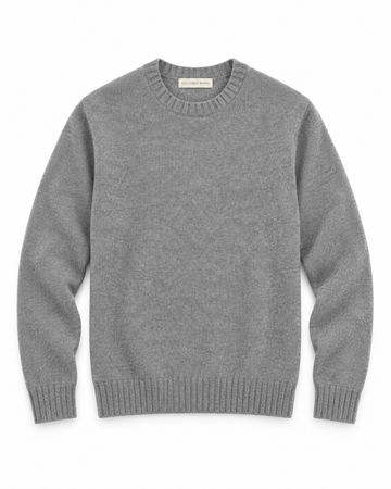 Galleria Roma Topo Grigio Mélange rondehalstrui GC3ML WC7R 940 met grijs gemêleerd wol-cashmerebreisel en ribboorden, packshot