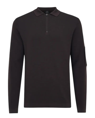 Technical Polo Zip Pullover  Burgundy