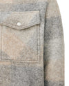 Asher Monogram Checkered Overshirt Brown
