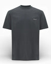 Genti antraciet T-shirt met omlijnde landschapsprint, productfoto vooraanzicht