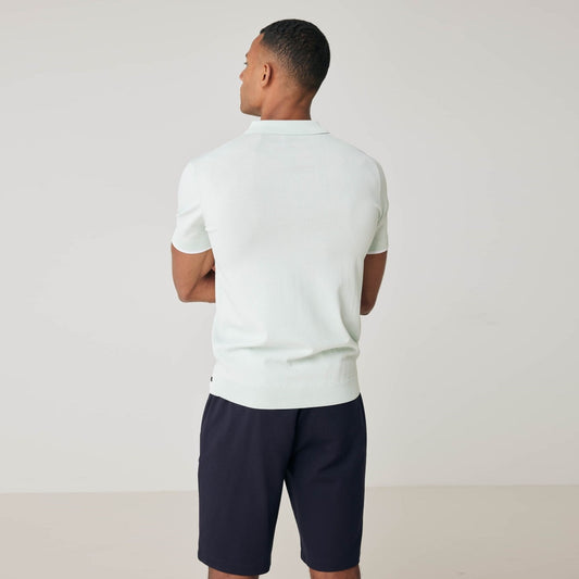 Genti mintgroene Cooldry polo, gedragen achteraanzicht