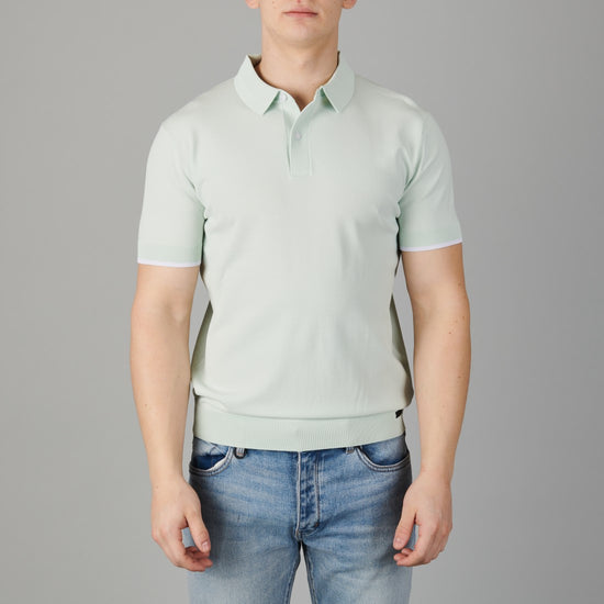 Genti mintgroene Cooldry polo, gedragen vooraanzicht