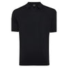 Genti zwarte Cooldry polo met open V-hals, productfoto vooraanzicht