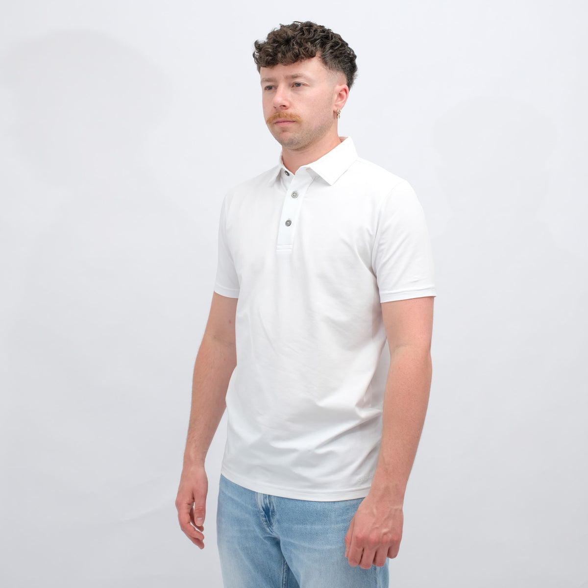 GENTI White Jersey Polo – productbeeld 4