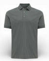 GENTI 1219 Jersey Piqué Button-Down Polo Dark Grey – productbeeld 1