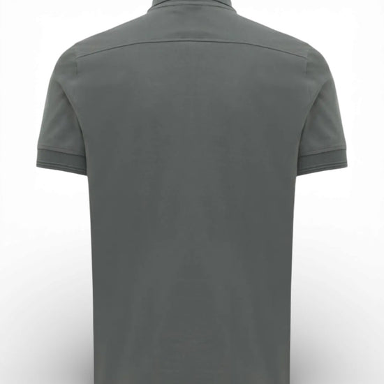 GENTI 1219 Jersey Piqué Button-Down Polo Dark Grey – productbeeld 2