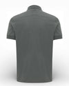 GENTI 1219 Jersey Piqué Button-Down Polo Dark Grey – productbeeld 2