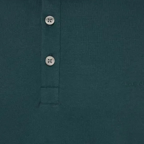 GENTI 3 Button SS 1219 jersey polo groen - foto 2